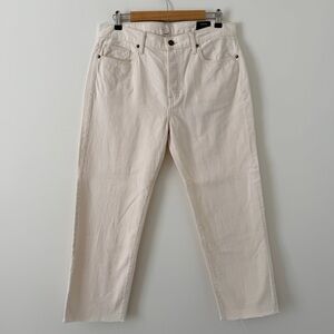 Vince Beige Button-Fly Straight-Leg Jeans